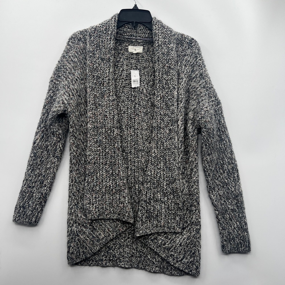 NWT Lou & Grey Cozy Knit Long‎ Cardigan Open Front Duster Gray XS Layering